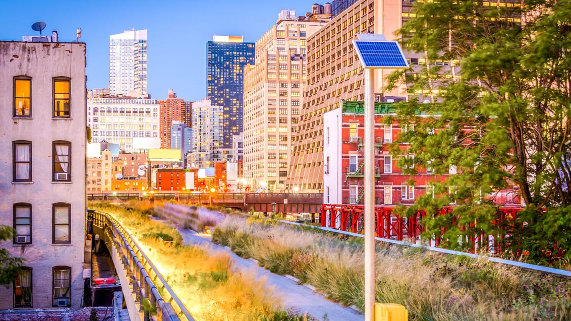 The High Line Park, der er anlagt på en gammel jernbane