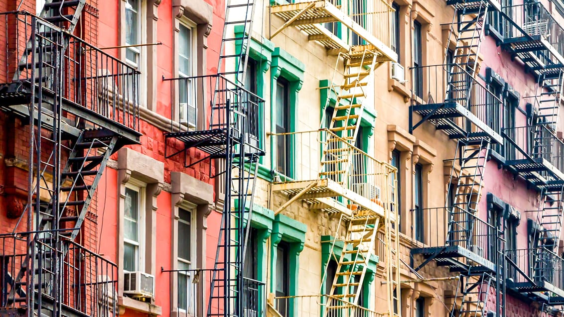 Farverige facader i Greenwich Village