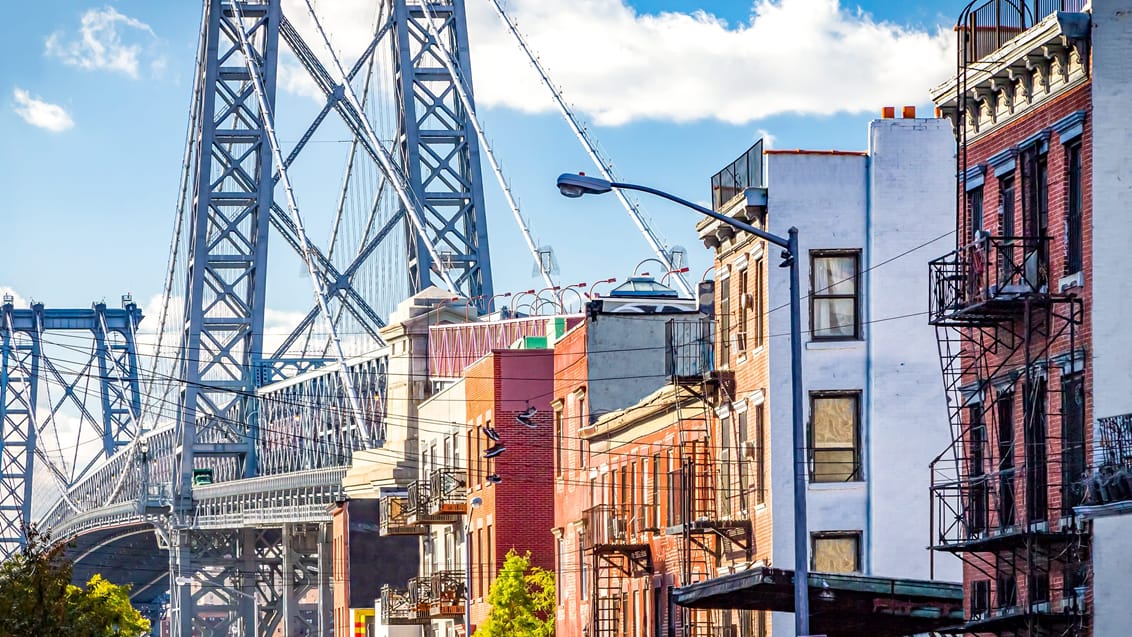 Udforsk nye områder af storbyen - her ses Dumbo-området i Brooklyn