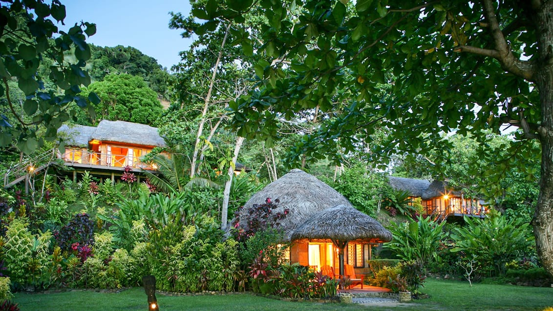 Resortet på Matangi Island er bygget i harmoni med øens uspolerede natur