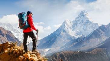 Trekker på ved mod Mount Everest Base Camp