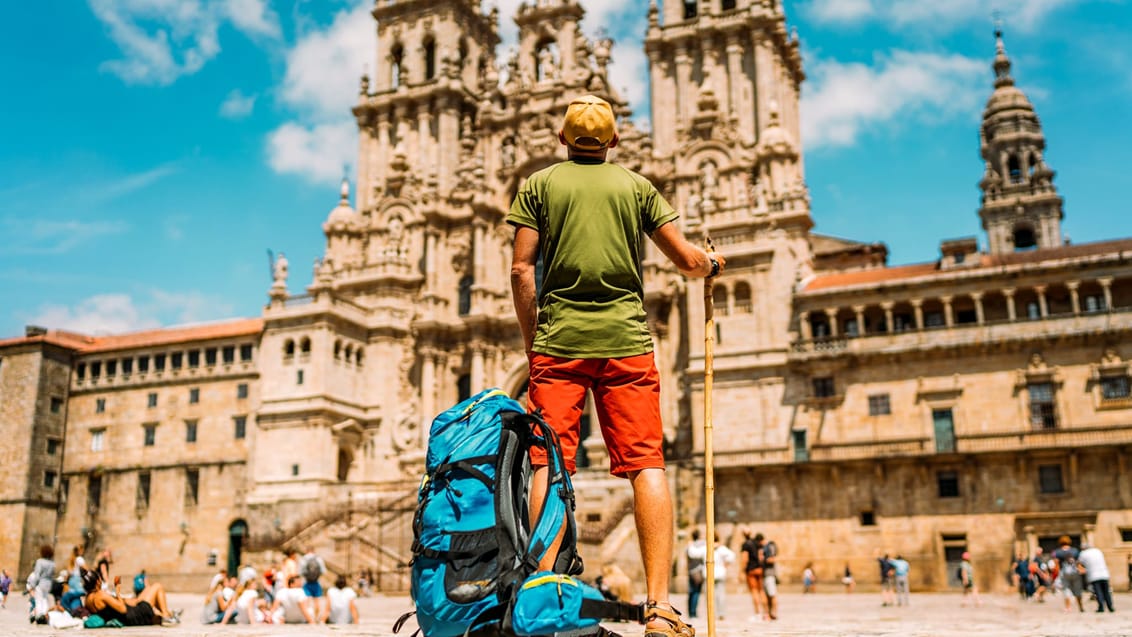 Ankomst i Santiago de Compostela på Camino vandring