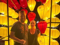 Farverige lanterner i Hoi An i Vietnam Farverige lanterner i Hoi An i Vietnam