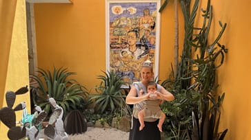 Mathilde og familien på barselsrejse i Mexico