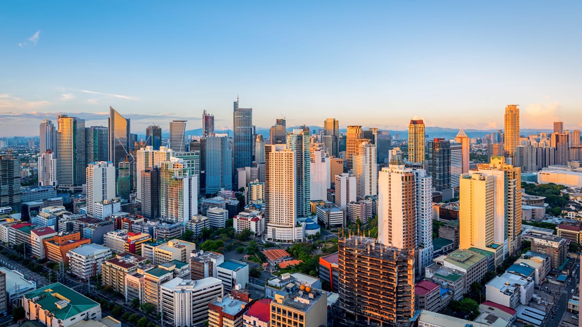 Skyskrabere i Makata-bydelen i Manila