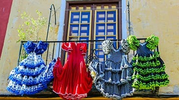 Flamenco kjoler i Andalusien Spanien