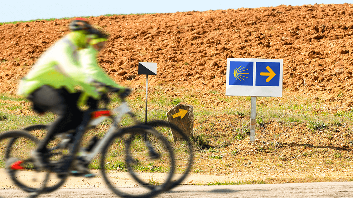 Cyklister på vej til Santiago de Compostela