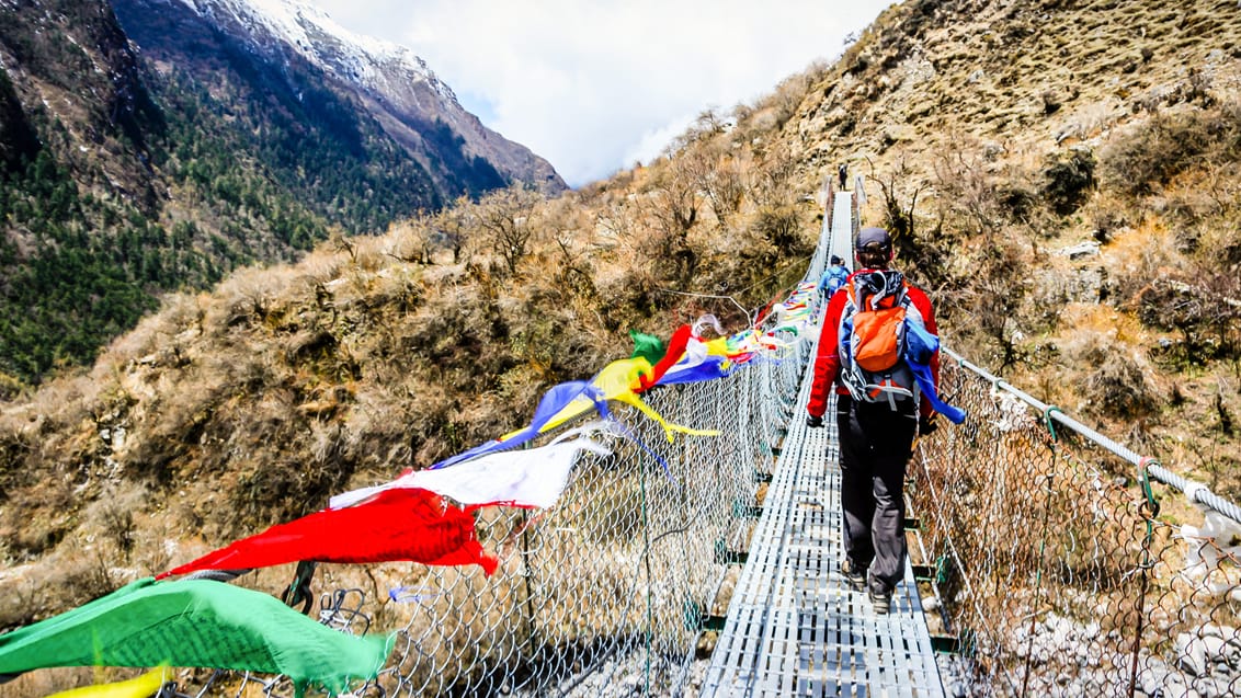 Hængebro på Langtang Trek