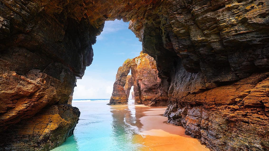 Playa Las Catedrales nær Ribadeo Spanien