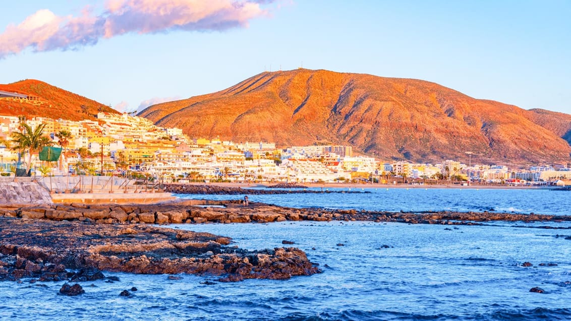 Udsigt over bugten Los Cristianos Tenerife Spanien