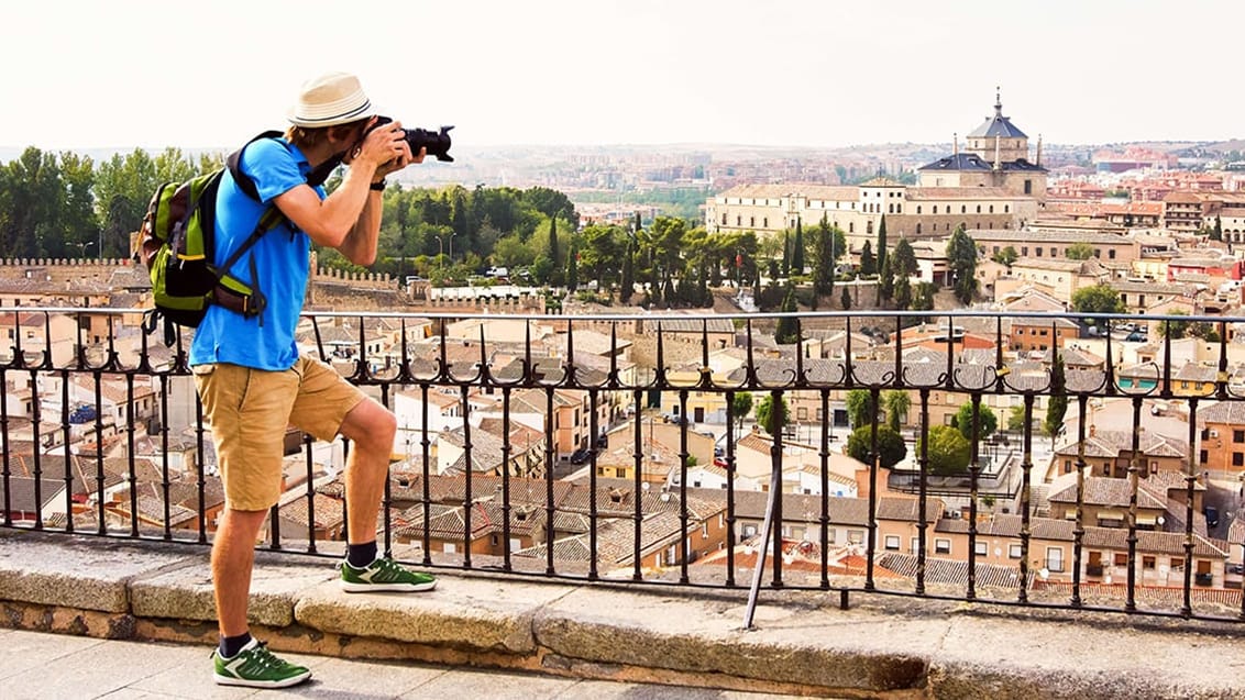 Fotograf i Toledo Spanien