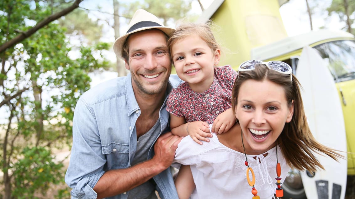 Familie på campertur i Portugal