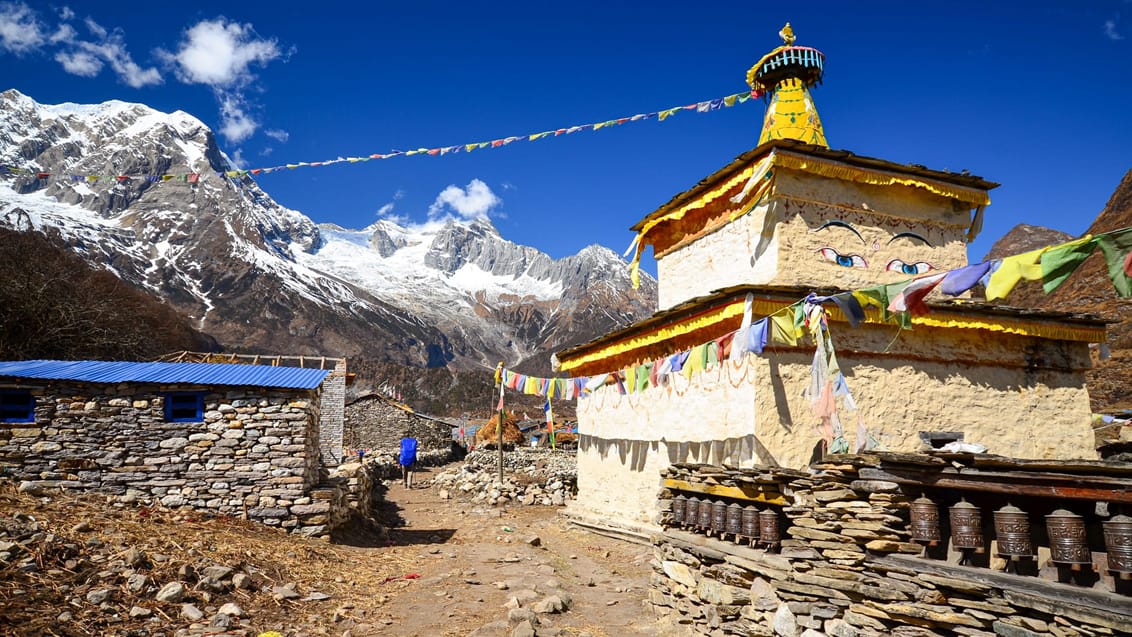 En buddhistisk gompa langs trekket