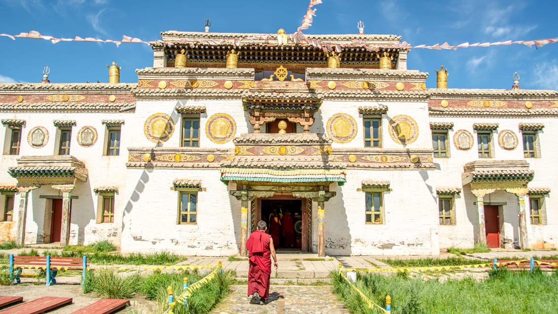 En munk ved Erdene Zuu-klosteret ved Karakorum