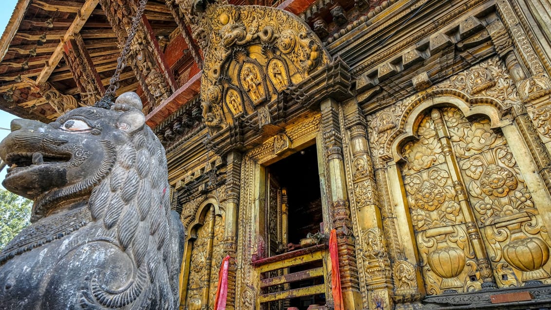 Det historiske Changunarayan--tempel i Nepal