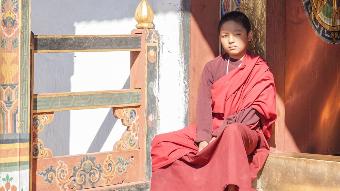 En ung nonne i Punakha