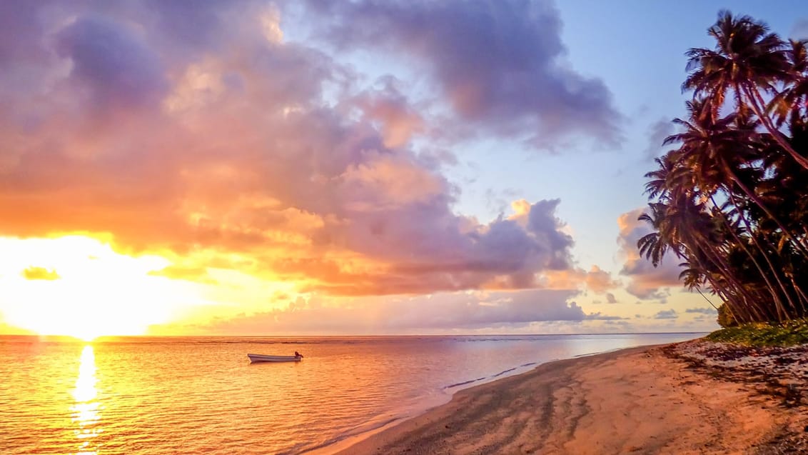 Solnedgang i det nordlige Fiji