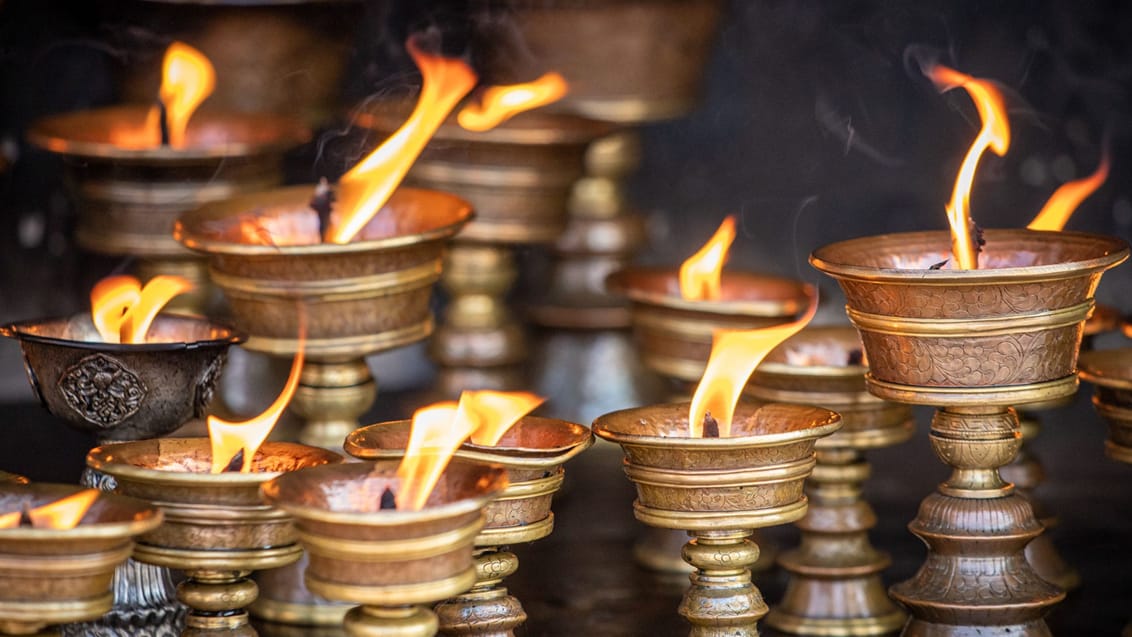 Smørlamper i Kathmandus templer