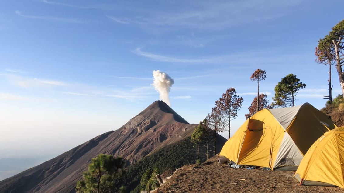 Camping ved Acatanenago, Guatemala