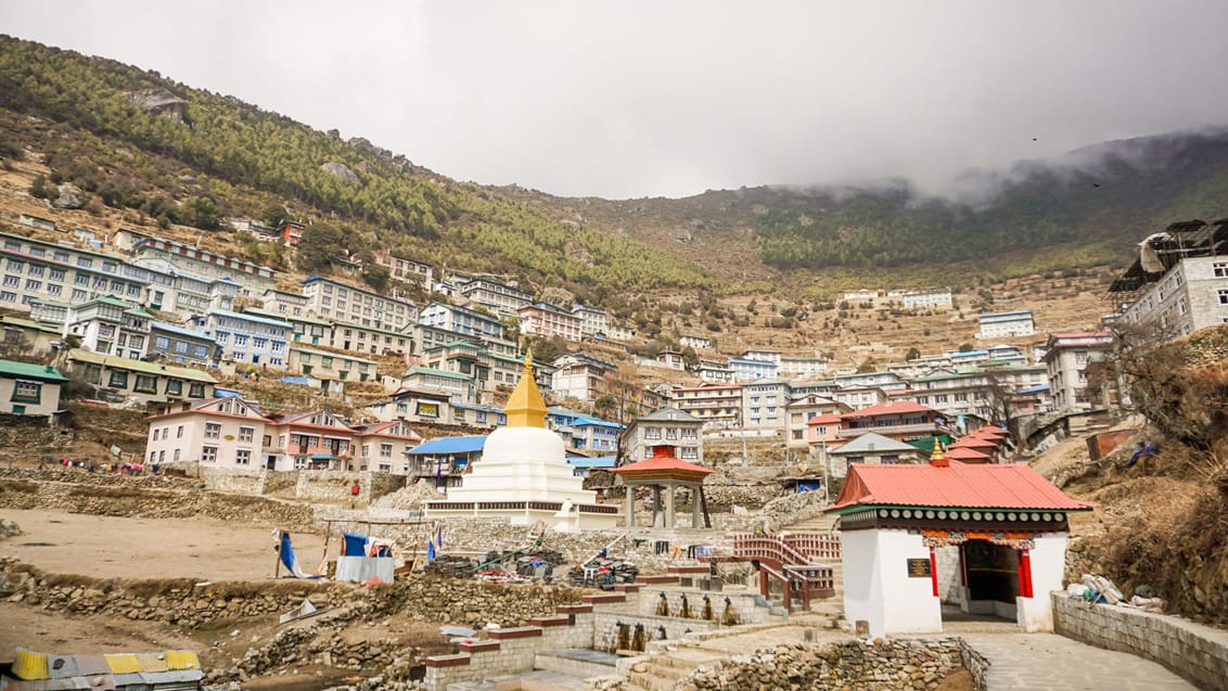 Namche Bazaar, der er hovedby i regionen