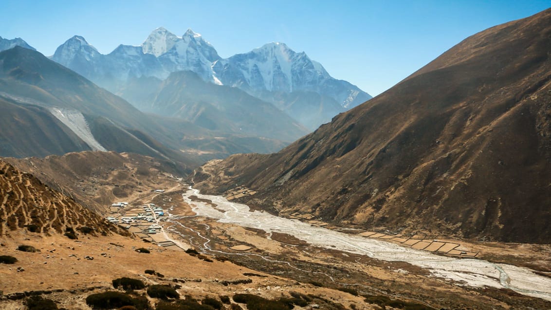 Udsigt ned over Dingboche