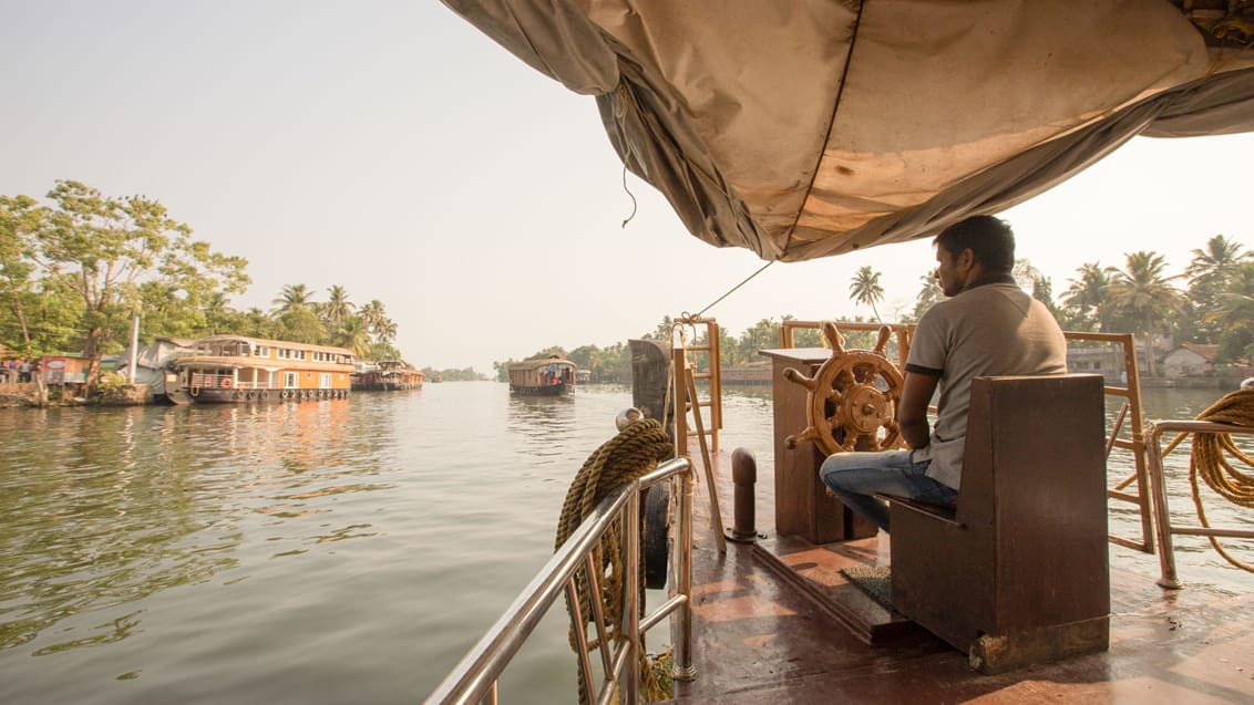 Fra husbåd turen på backwaters i Allappey