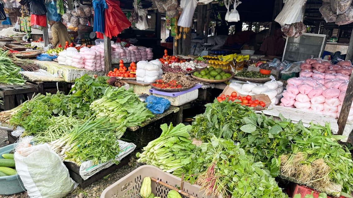 Lokalt marked på Sumba, Indonesien