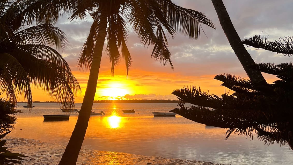 Solnedgang ved stranden, Sydafrika