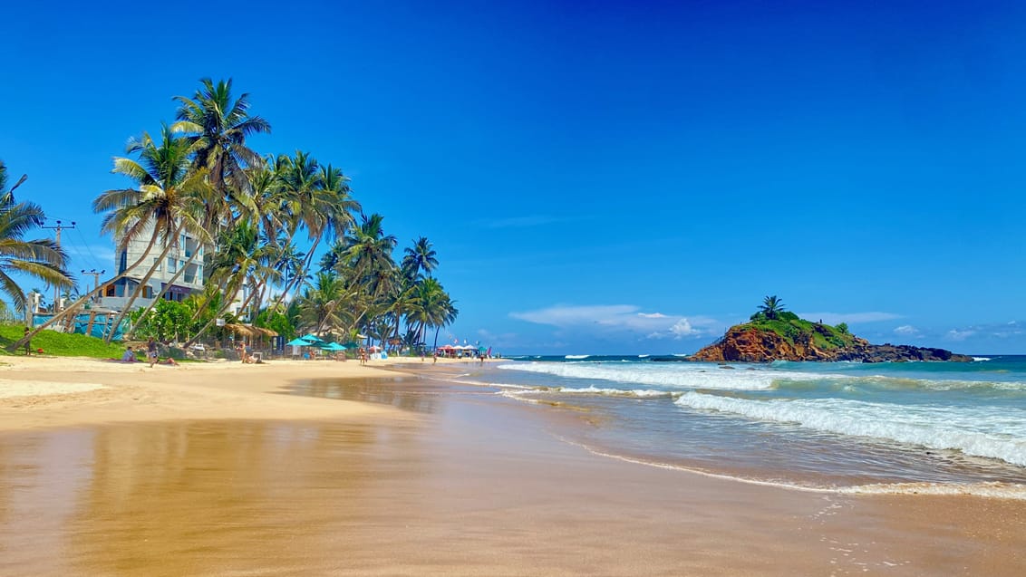 Stranden i Mirissa i Sri Lanka