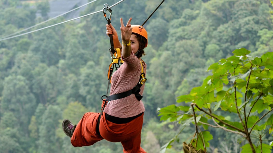 Zipline i junglen ved Chiang Mai