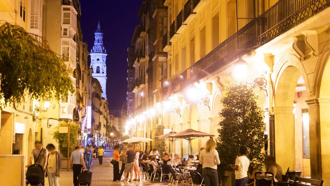 Aftenliv i Logroño, Spanien