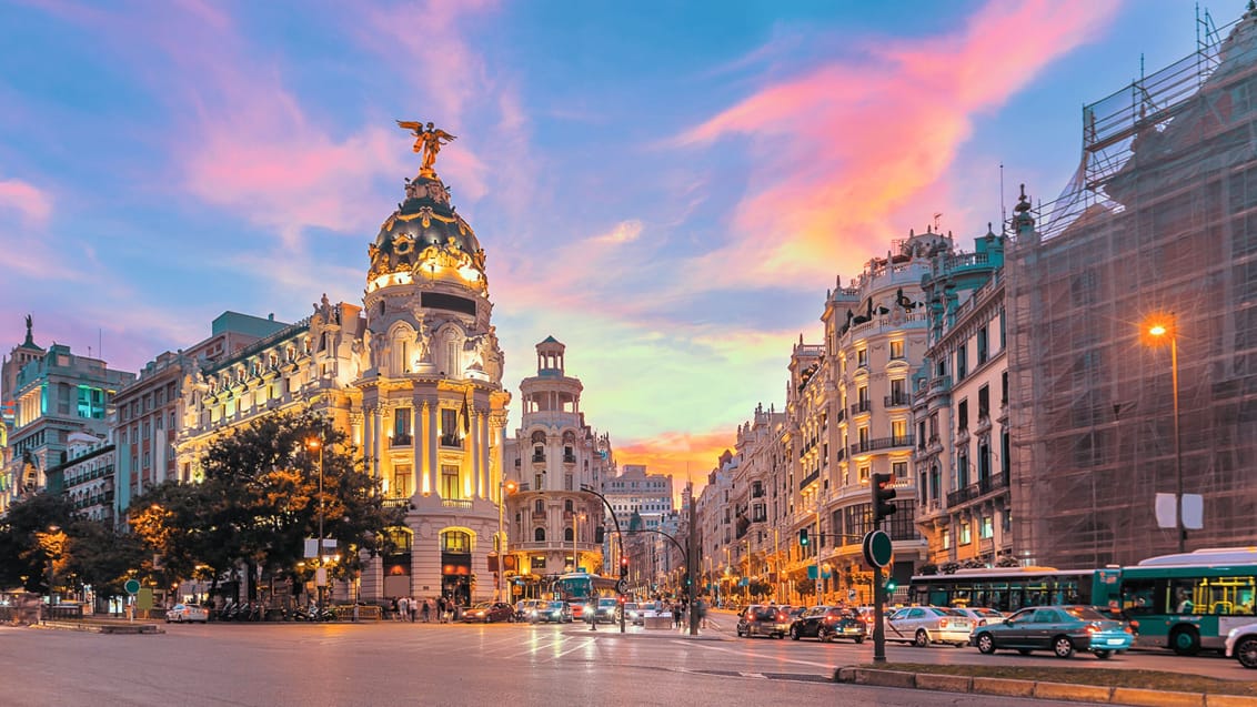 Aftenliv i Madrid, Spanien