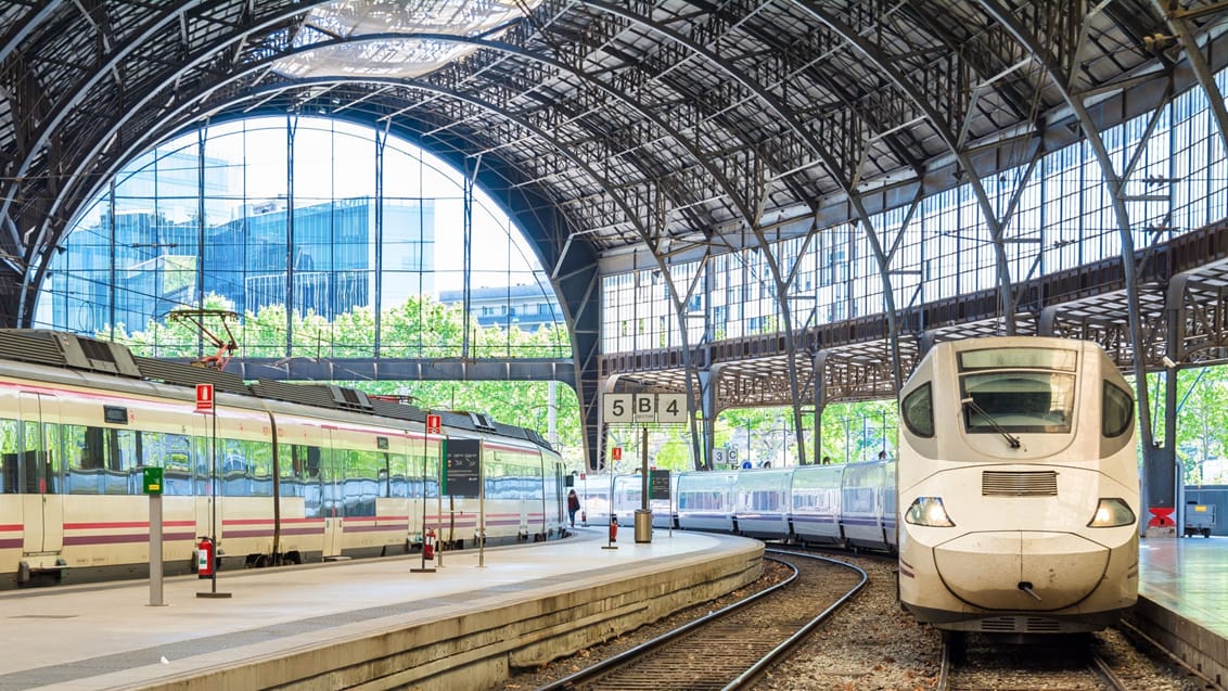 Togstation i Barcelona, Spanien