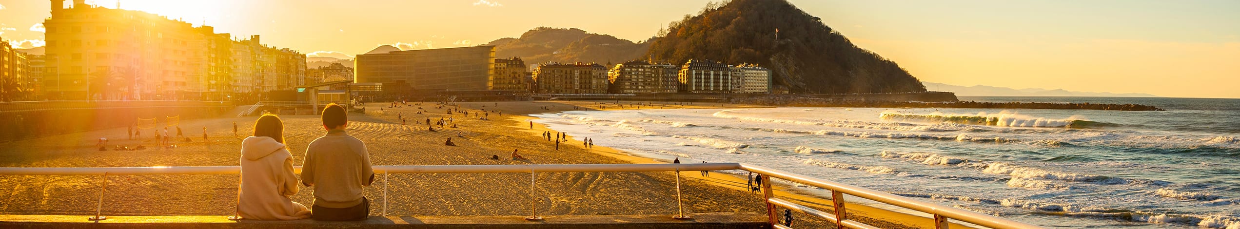 Zurriola strand, San Sebastián, Spanien