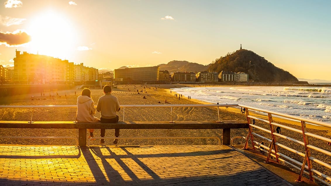 Zurriola strand, San Sebastián, Spanien