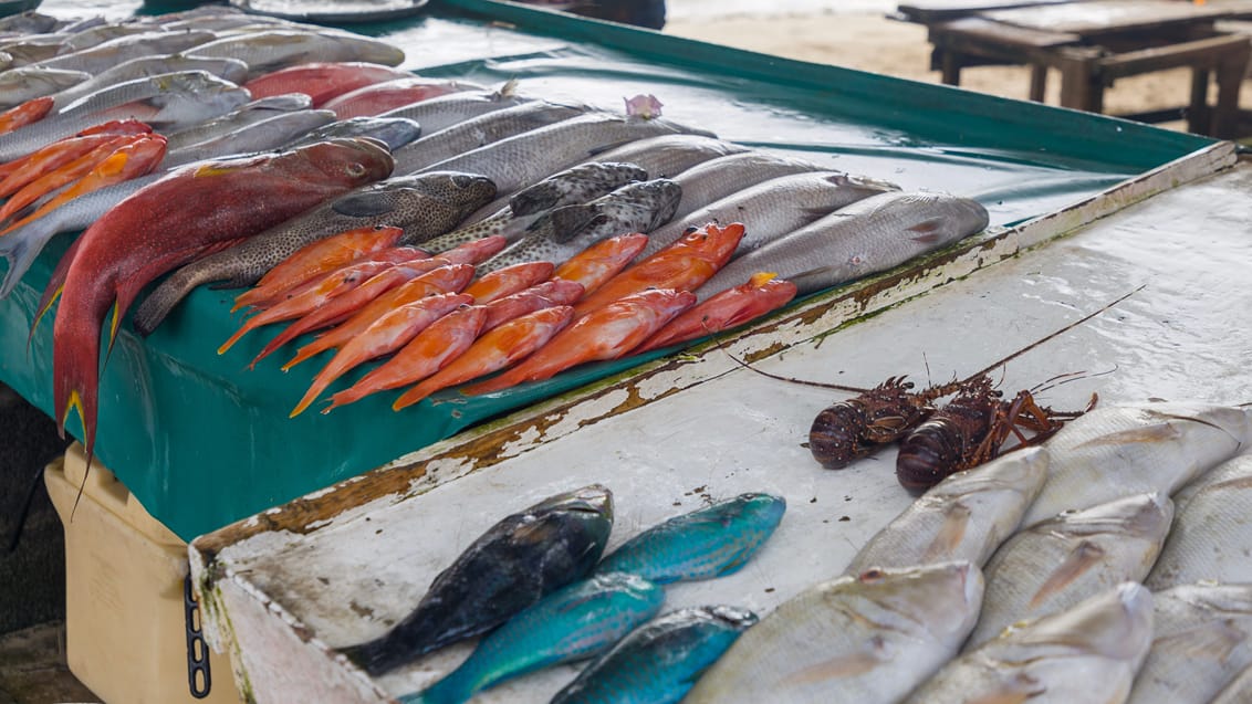 Fiske marked Grand Baie