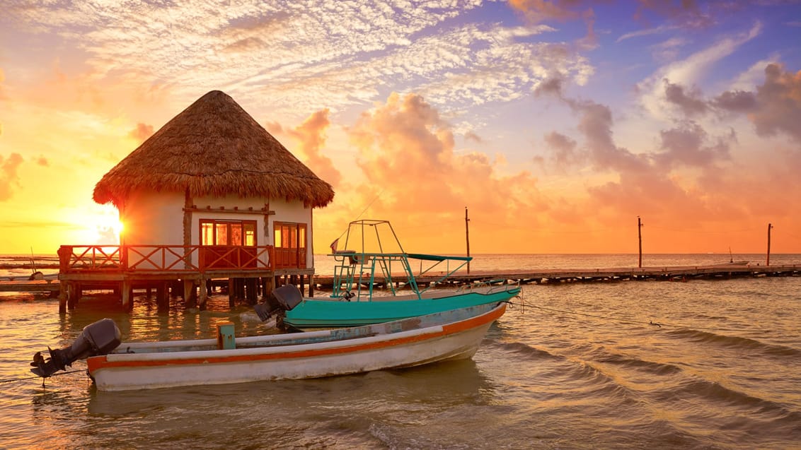 Solnedgang på Isla Holbox, Mexico