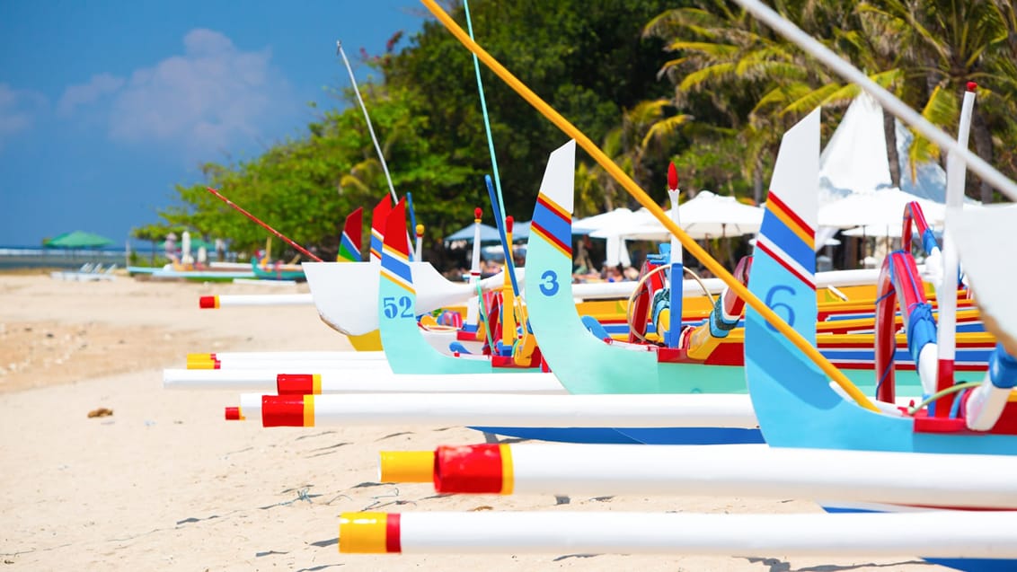 Traditionelle både i Sanur, Bali Traditionelle både i Sanur, Bali