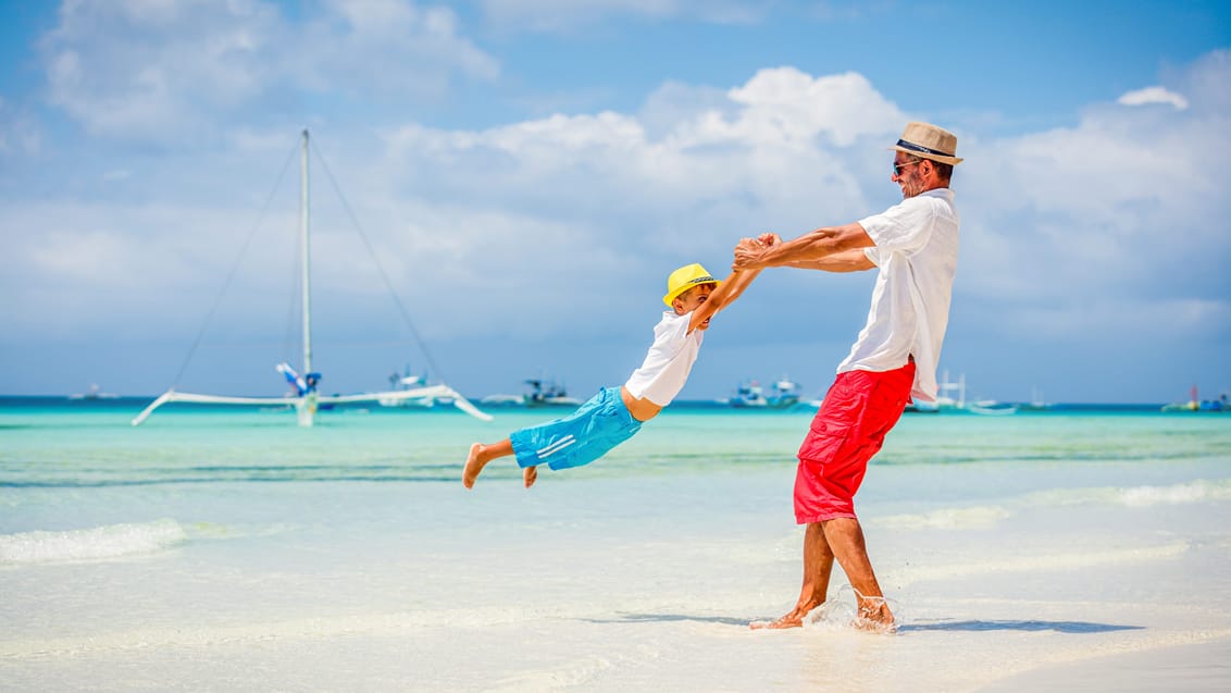 Familie på strand