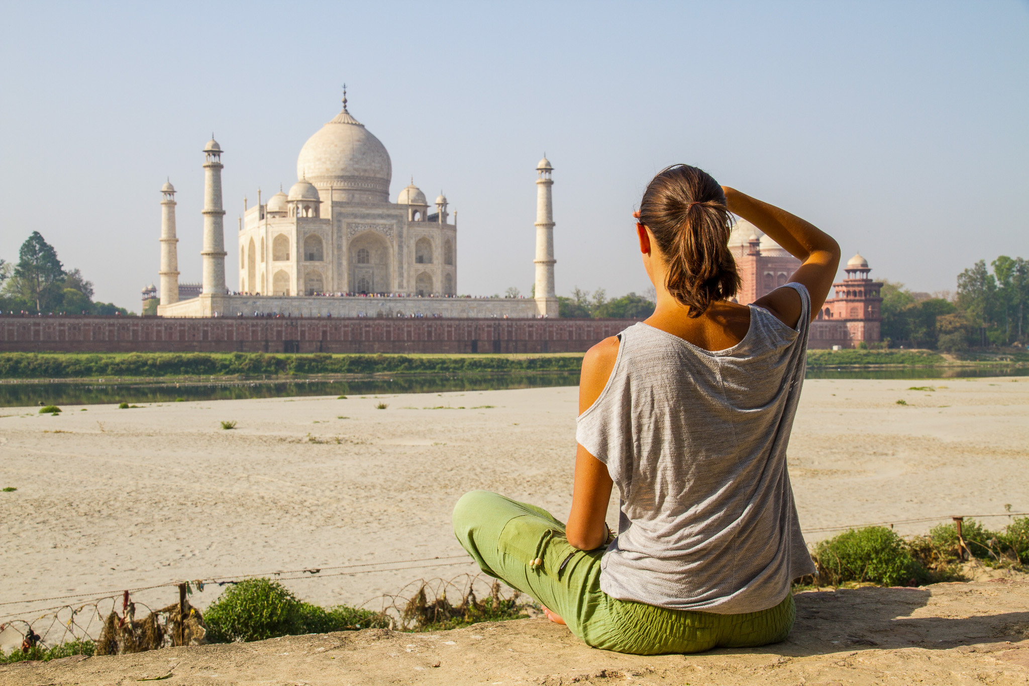 Udsigt til Taj Mahal i Agra
