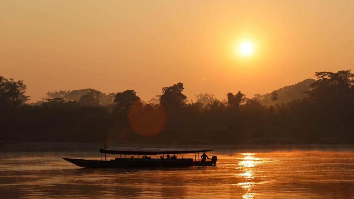 Solnedgang, Amazonas, Peru